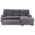 Camille Pop-Up Sofa Bed with Right-Facing Chaise- Grey, Charcoal