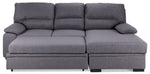 Camille Pop-Up Sofa Bed with Right-Facing Chaise- Grey, Charcoal