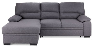 Camille Sofa-lit escamotable avec fauteuil allongé à gauche – gris, anthracite