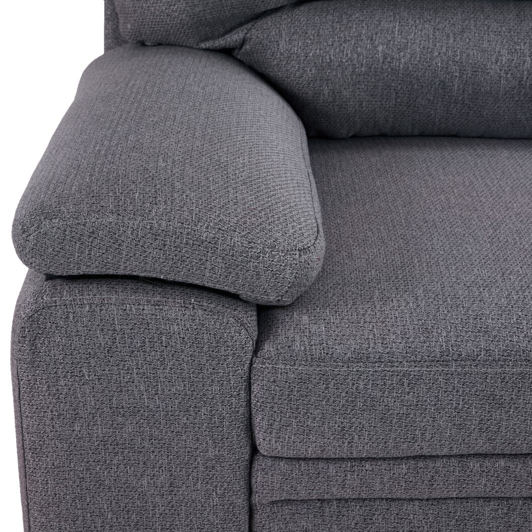 Camille Pop-Up Sofa Bed with Right-Facing Chaise- Grey, Charcoal