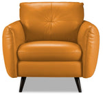 Carlino Leather Chair - Honey Yellow