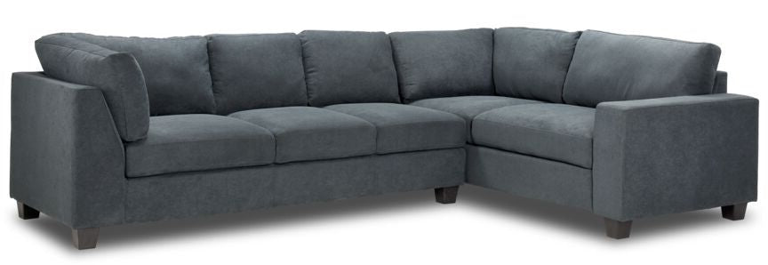 Cosmo 2-Piece Sectional with Right Facing Corner Sofa - Dark Grey