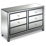 Crystal 6 Drawer Dresser - Mirrored Glass