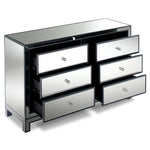 Crystal 6 Drawer Dresser - Mirrored Glass