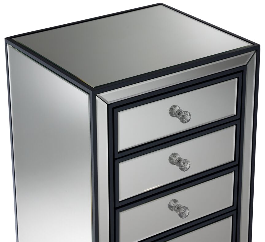 Crystal 7-Drawer Chest - Mirrored Glass