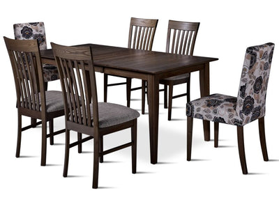 Cypress Salle à manger 7 mcx avec rallonge et 2 chaises Parsons sans bras - graphite