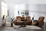 Dallas Reclining Sofa With Drop Down Table - Mocha