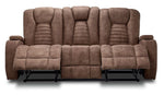 Dallas Reclining Sofa With Drop Down Table - Mocha