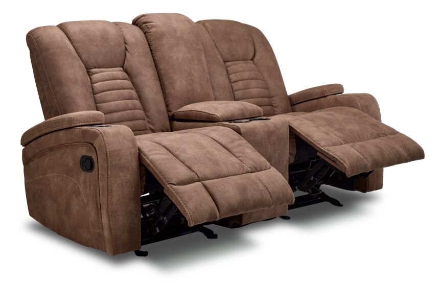 Dallas Glider Reclining Loveseat- Mocha