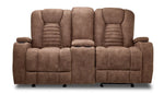 Dallas Glider Reclining Loveseat- Mocha