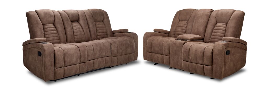 Dallas Reclining Sofa & Loveseat Set - Mocha
