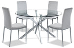 Darron 5 - Piece Round Glass Dining Table Set - White