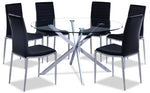 Darron 7 - Piece Round Dining Table Set - Black