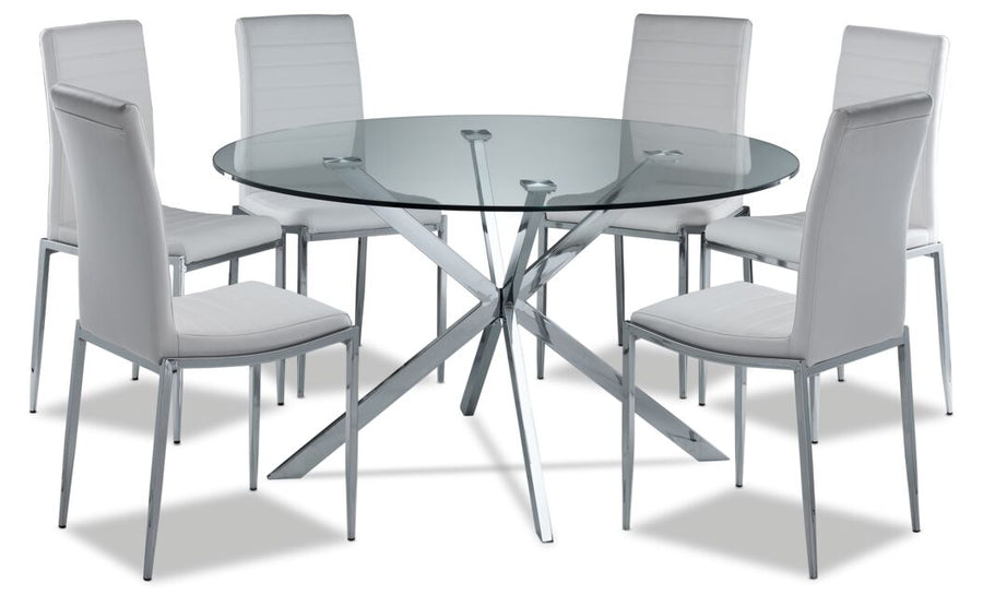Darron 7 - Piece Round Dining Table Set - White