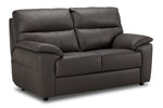 Toscana Leather Sofa and Loveseat Set - Dark Grey