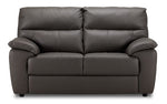Toscana Leather Loveseat - Dark Grey
