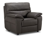 Toscana Leather Sofa and Chair Set - Dark Grey