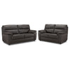 Toscana Ens. Sofa et causeuse en cuir - gris foncé