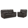 Toscana Ens. Sofa et fauteuil en cuir - gris foncé