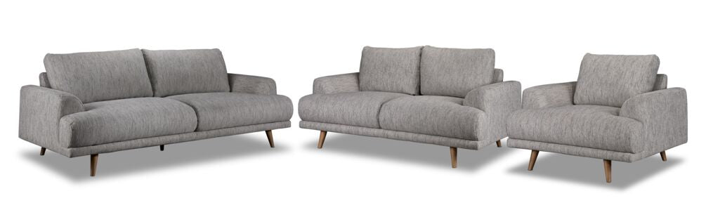 Dianna Sofa, Loveseat and Chair Set - Grey