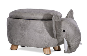 Tabouret de rangement éléphant - gris