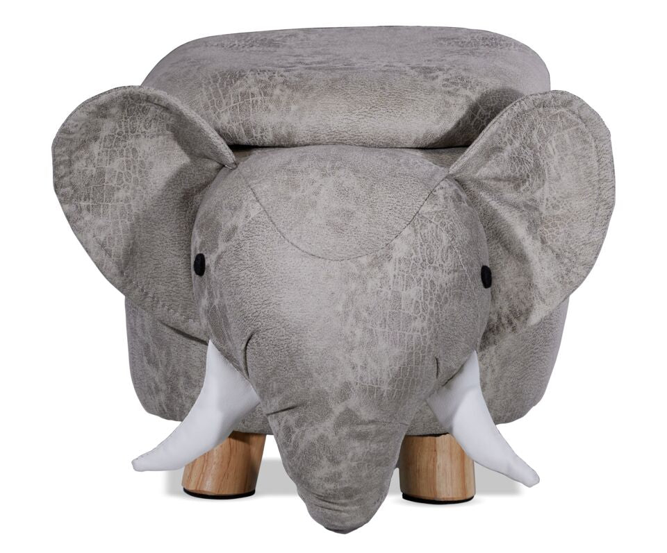 Elephant Storage Ottoman - Grey