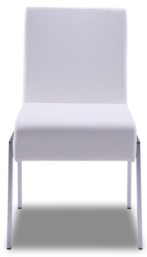 Ellis Side Chair -White, Chrome