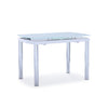 Fino Table de salle à manger avec rallonge – blanc, chrome
