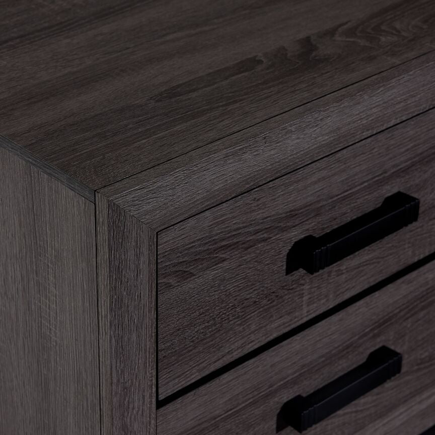 Fog 6-Drawer Dresser - Grey, Black