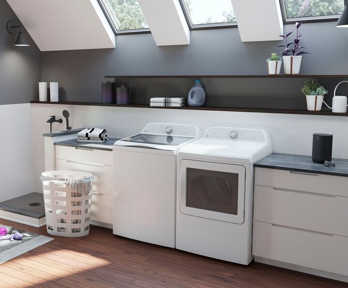 GE Profile White Electric Dryer (7.4 cu. ft.)- PTD60EBMRWS