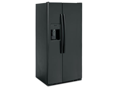 GE Réfrigérateur 23,0 pi³ côte à côte avec distributeur d’eau et glace 33 po noir GSS23GGPBB