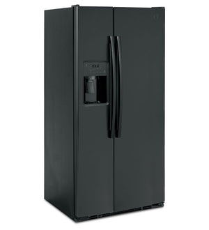 GE Réfrigérateur 23,0 pi³ côte à côte avec distributeur d’eau et glace 33 po noir GSS23GGPBB