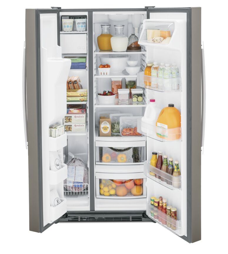 GE Slate 33" Side-by-Side Refrigerator with Ice & Water Dispenser (23 Cu. Ft.)- GSS23GMPES