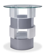 Sadie 24" End Table - Grey and White
