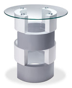 Sadie 24" End Table - Grey and White