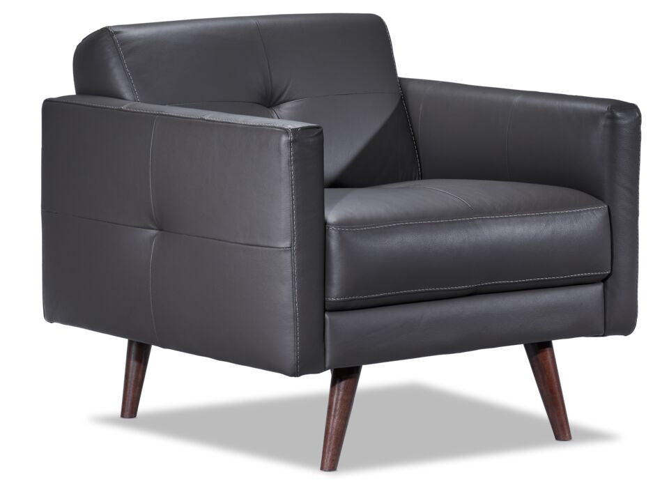 Giovanna Leather Chair - Grey
