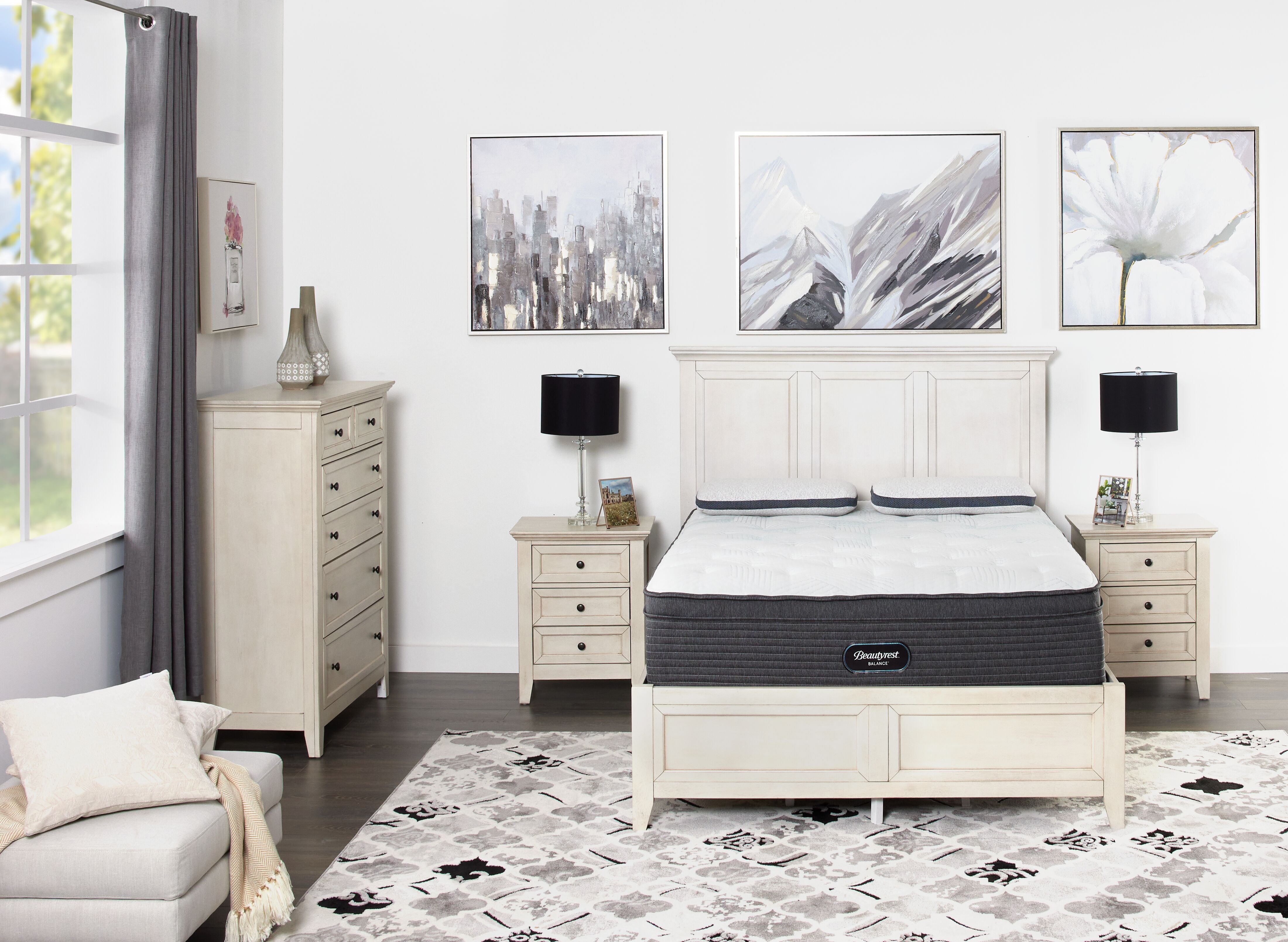 San Mateo 3-Piece Queen Storage Bed-Antique White