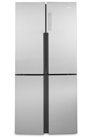 Haier Réfrigérateur 16,4 pi³ 4 portes à profondeur de comptoir 33 po acier inoxydable Smudge-ProofMC QHE16HYPFS