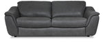 Harris Leather Sofa and Chair Set - Grey
