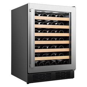Hisense Refroidisseur à vin autonome ou encastrable 54 bouteilles zone unique acier inoxydable HWS54029SS