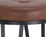 Hope Swivel Bar Height Stool - Black, Bravo Cognac