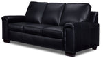 Icon Leather Sofa and Chair Set- Black