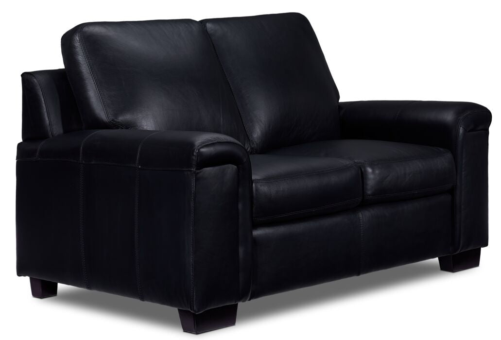 Icon Leather Loveseat - Black