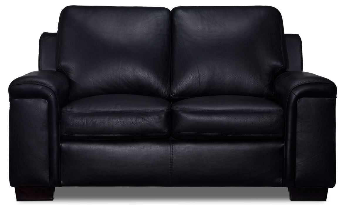 Icon Leather Loveseat - Black