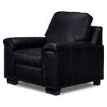 Icon Leather Sofa, Loveseat and Chair Set- Black
