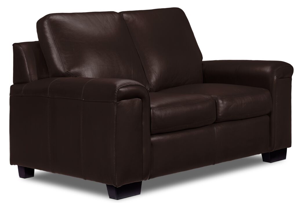 Icon Leather Sofa, Loveseat and Chair Set - Mocha