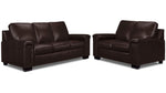 Icon Leather Sofa and Loveseat Set - Mocha