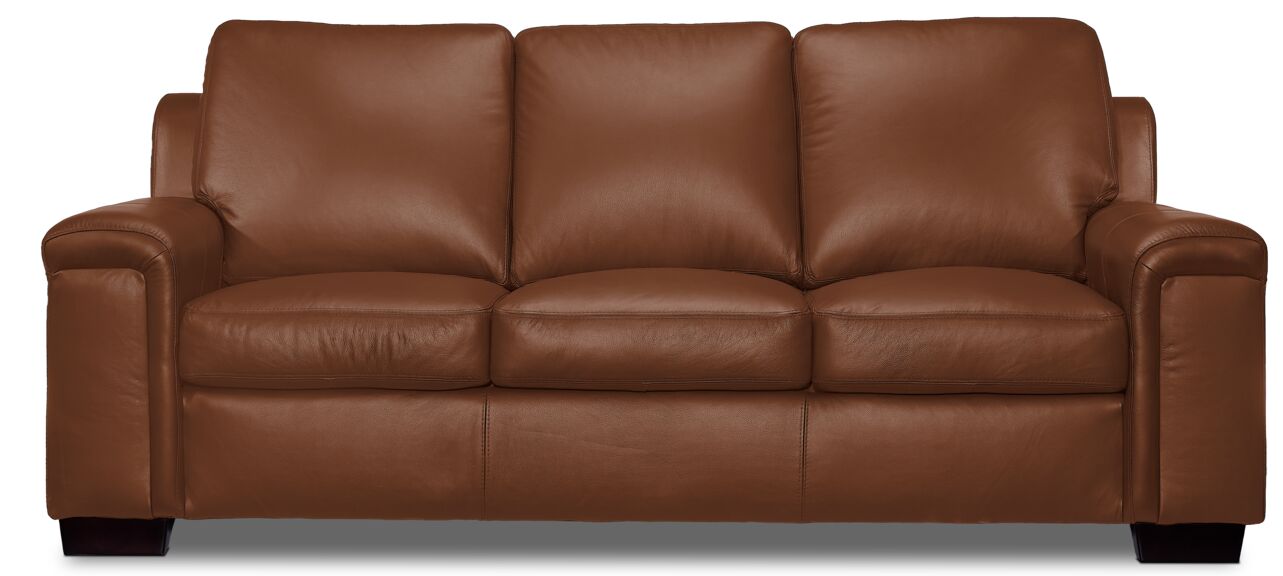 Icon Leather Sofa - Saddle
