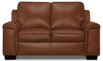 Icon Leather Loveseat - Saddle