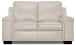 Icon Leather Loveseat - Silver Grey
